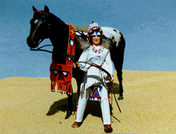 Native American Warrior's Reproduction Regalia with Rider
